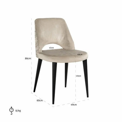 RICHMOND stol TABITHA beige - flammebeskyttelse