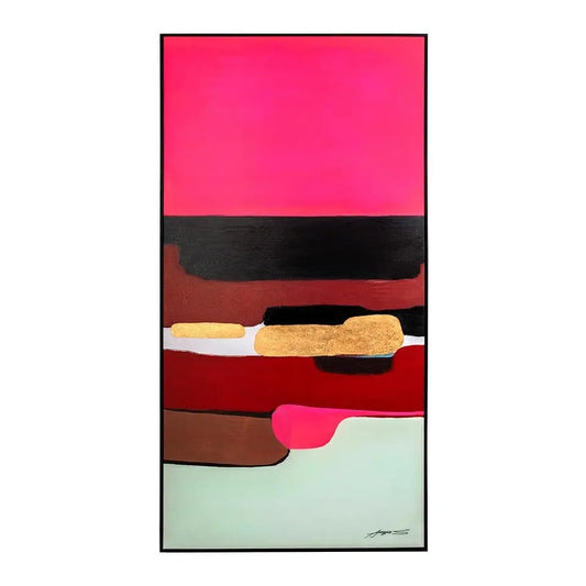 Tavla KARE DESIGN - ABSTRAKTE FORMER PINK, 73x143 cm