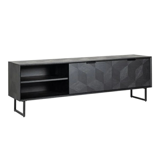 TV-bänk Blax 2-flap dörrar 1-shelf (Svart)