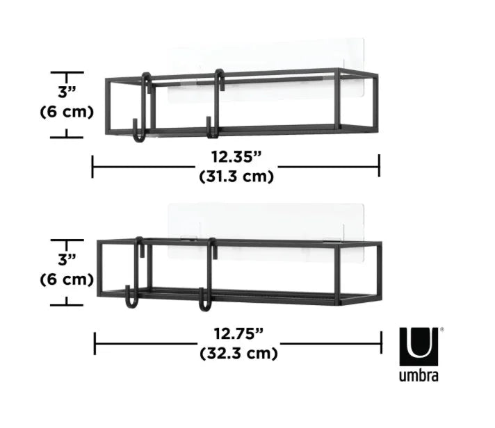 UMBRA zestaw 2 połek prysznicowych CUBIKO czarny